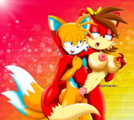 Fiona_the_Fox Miles_Prower_(Tails) Sonic_(Series) // 3381x3031 // 6.5MB // png