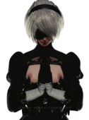 3D Android_2B Blender Nier Nier_Automata lemony-senpai // 1280x1730 // 1.6MB // png