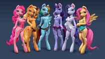 3D Applejack Fluttershy My_Little_Pony_Friendship_Is_Magic Pinkie_Pie Rainbow_Dash Rarity RunSammya Twilight_Sparkle // 1920x1080 // 684.1KB // jpg