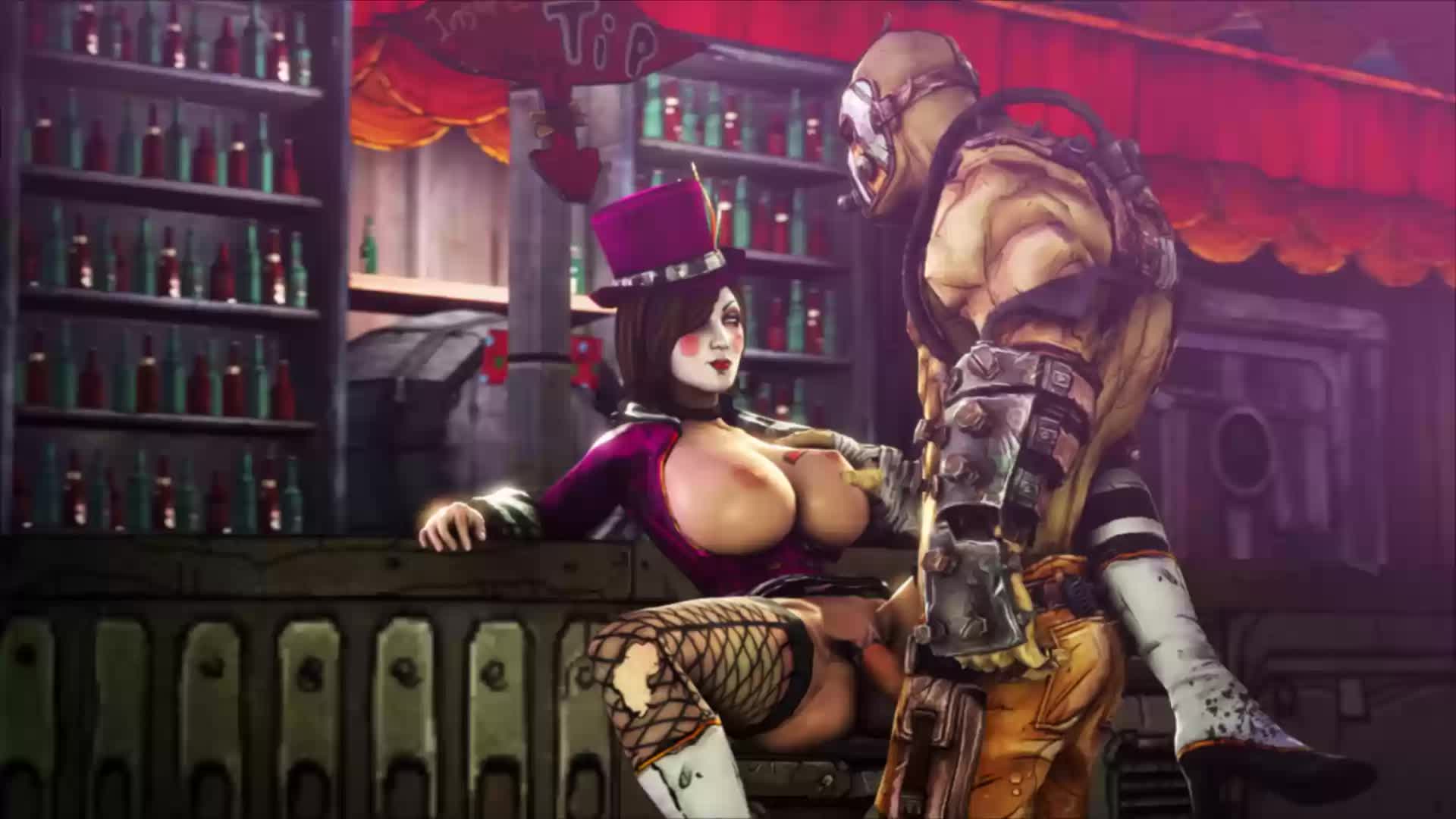 3D Animated Borderlands Borderlands_(series) Borderlands_2 Krieg Mad_Moxxi Sound jujala // 1920x1080 // 2.8MB // webm