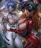 Asuka_Langley_Soryu Logan_Cure Neon_Genesis_Evangelion Rei_Ayanami // 3532x4167 // 1.1MB // jpg