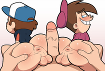 Crossover Dipper_Pines Gravity_Falls The_Fairly_OddParents Timmy_Turner randomrandom // 1679x1132 // 609.8KB // png